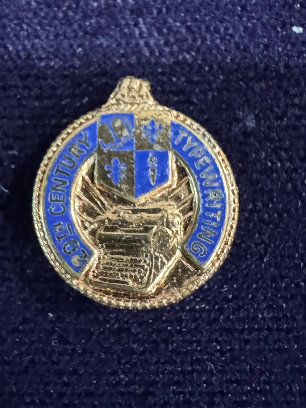 Vintage Third Year & Second Year Enamel School Badges - Blue, White, Gold